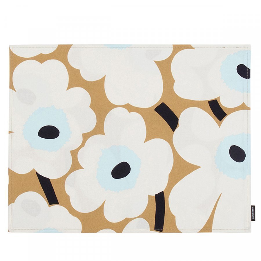 Marimekko Pieni Unikko Pinnoitettu Kangastabletti Beige / Valkoinen /  Sininen - Keittiö